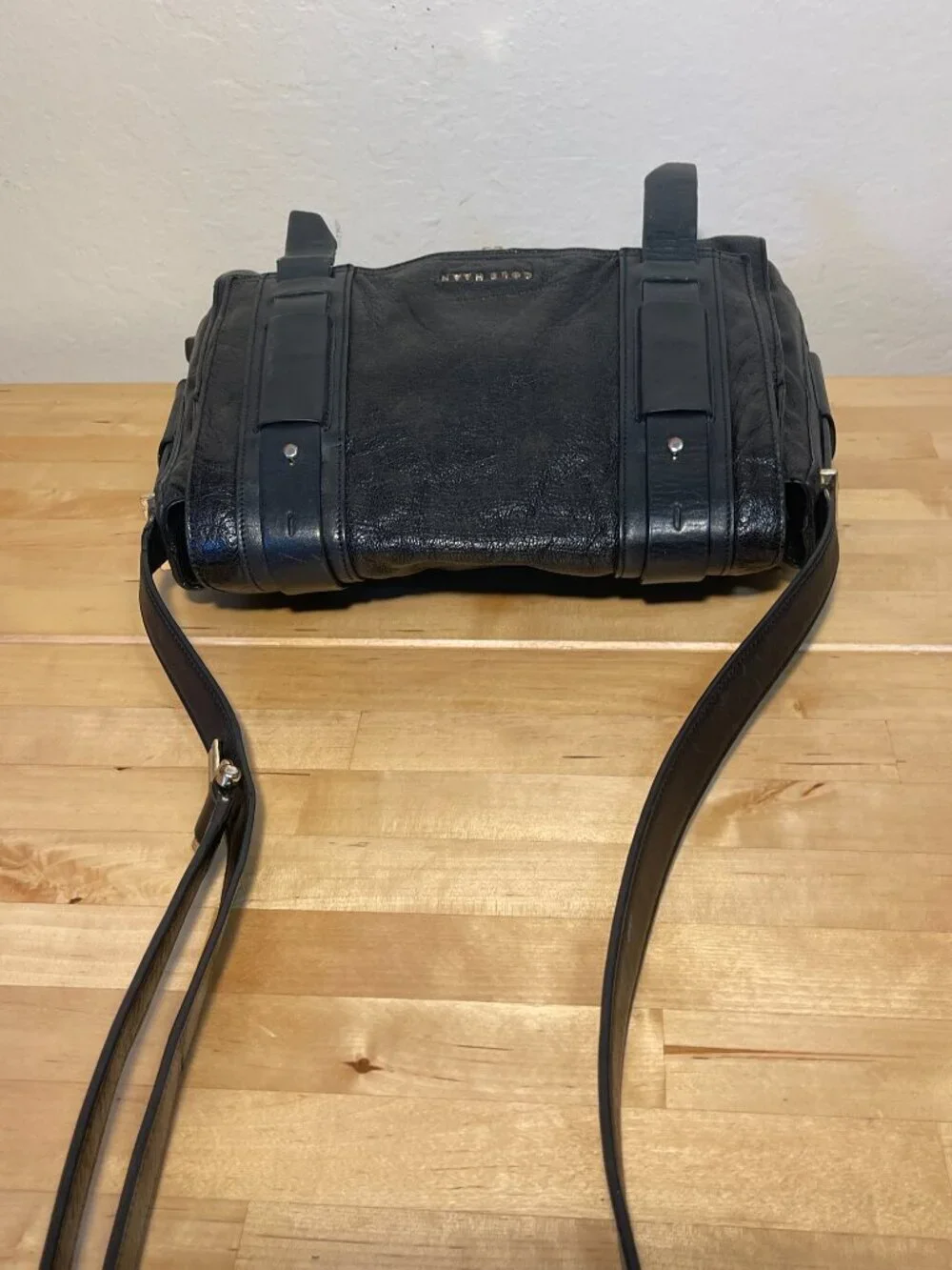 Cole Haan Black Leather Messenger Bag Professional Laptop Work Crossbody